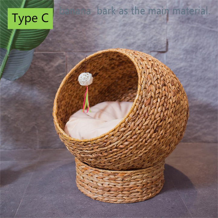 Rattan Cat bed cat litter Cat sofa cat/dog house Pet litter cat villa