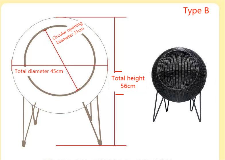 Pet hammock cat nest rattan swing bed cat hanging cradle