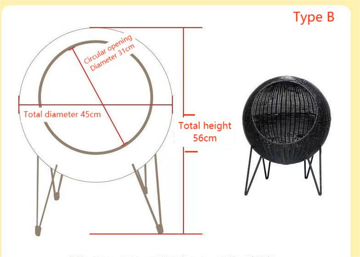 Pet hammock cat nest rattan swing bed cat hanging cradle