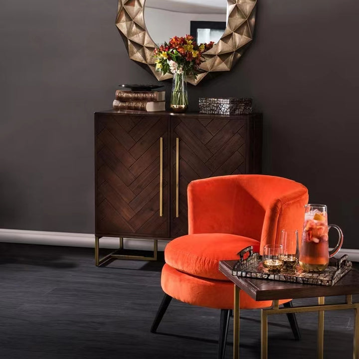 PAUL Herringbone Acacia Solid Wood Sideboard Cabinet