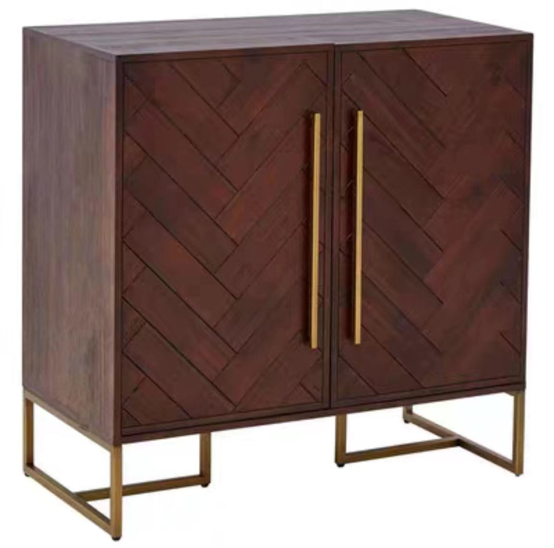 PAUL Herringbone Acacia Solid Wood Sideboard Cabinet