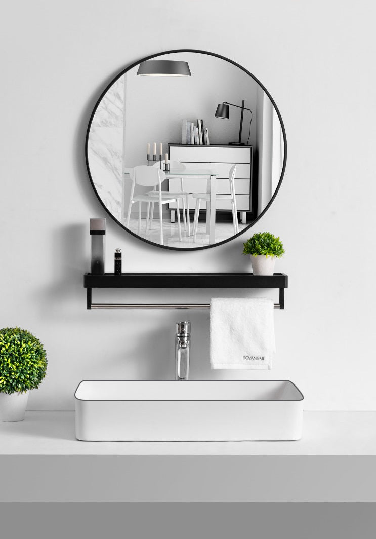 Sophie Modern Industrial Large Round Wall Mirror