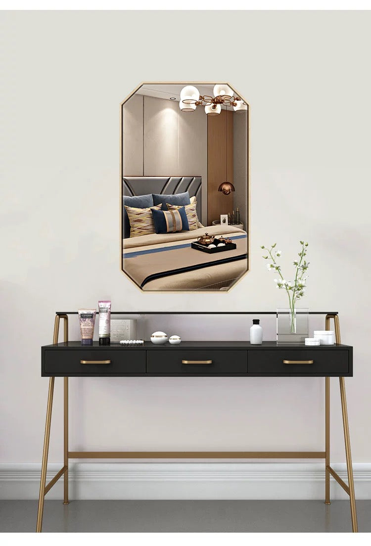 Gold Accented Wall Hanging Mirror