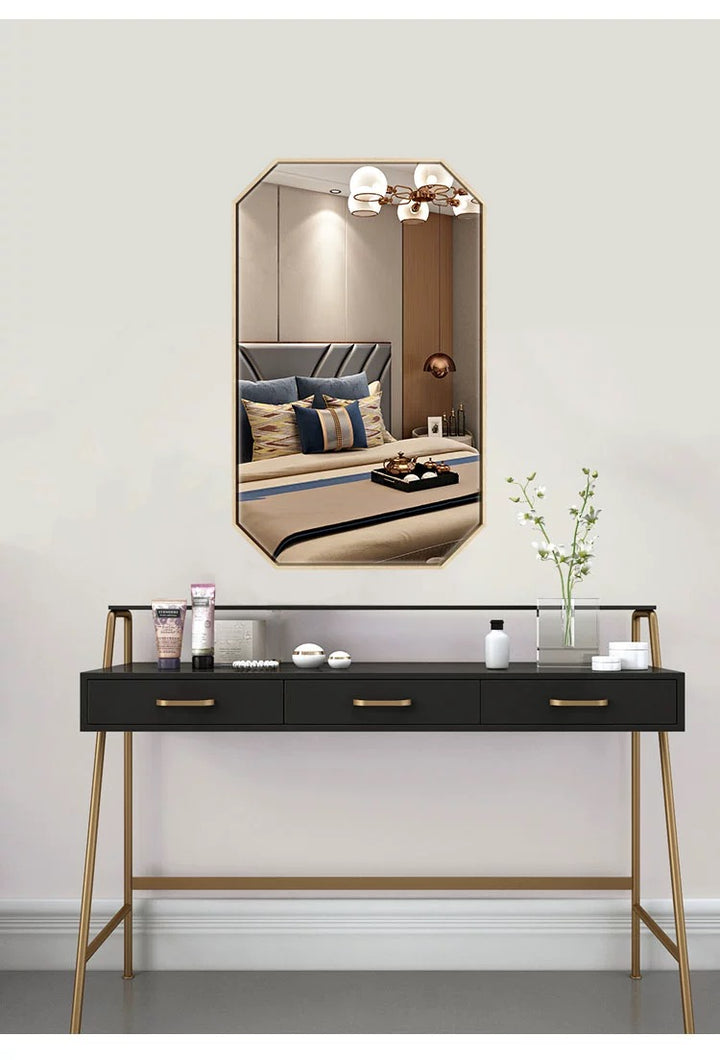 Gold Accented Wall Hanging Mirror