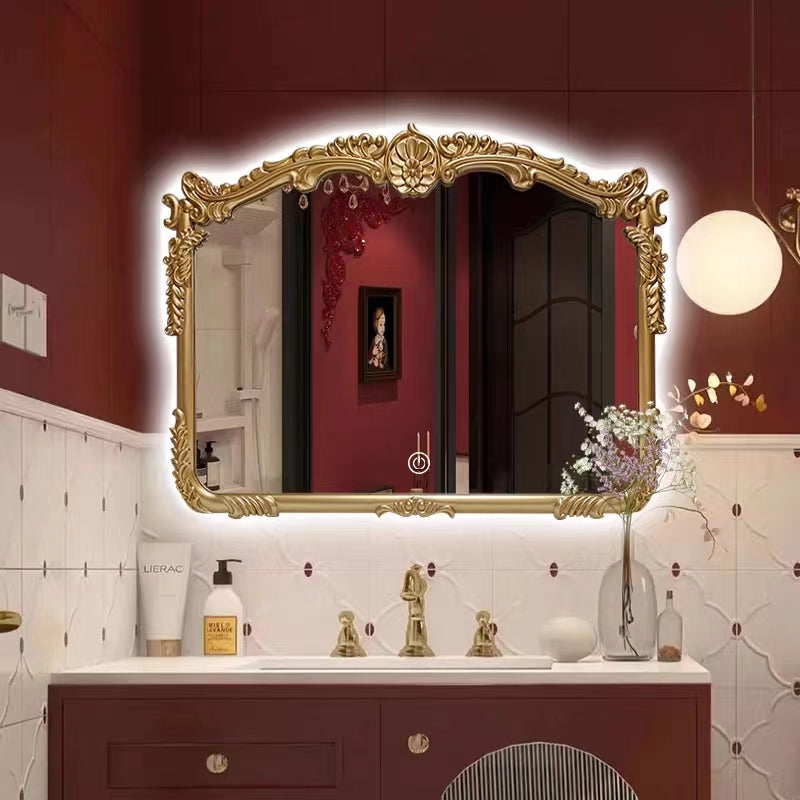 Wall Hanging Mirror Carved Retro Mirror European Mirror