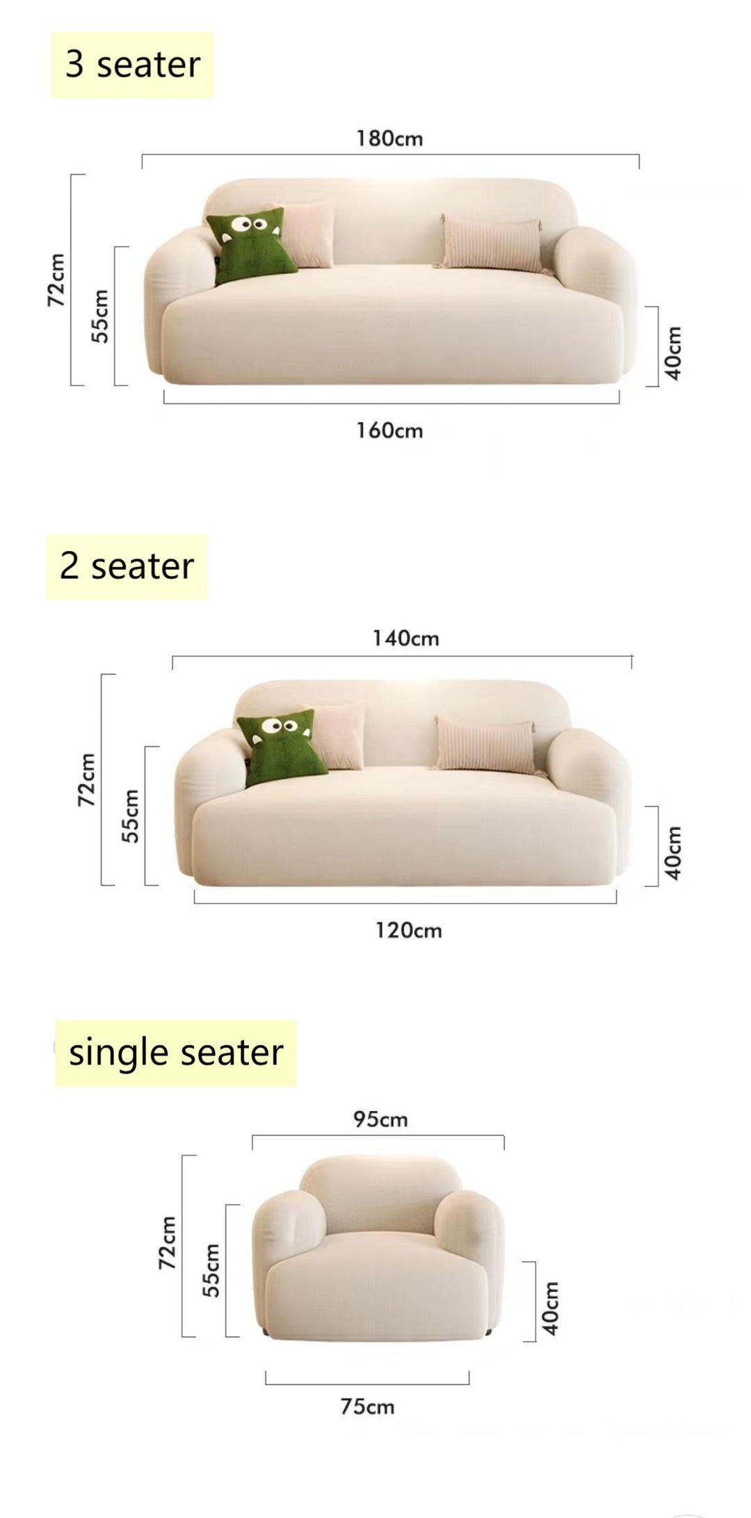 Modern Boucle Sofa