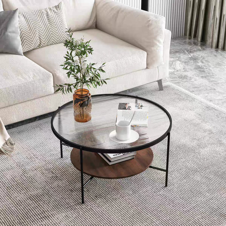 Nordic Round Tempered Glass Coffee Table