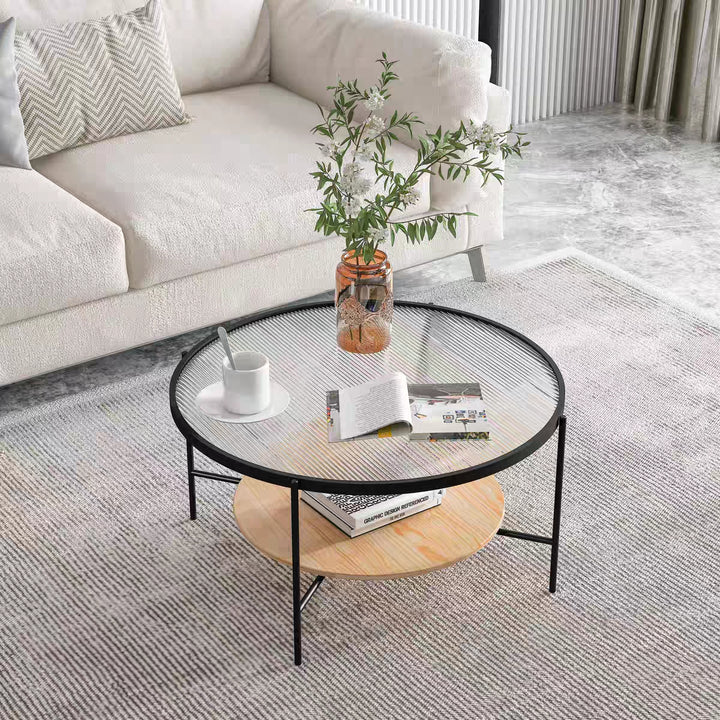 Nordic Round Tempered Glass Coffee Table