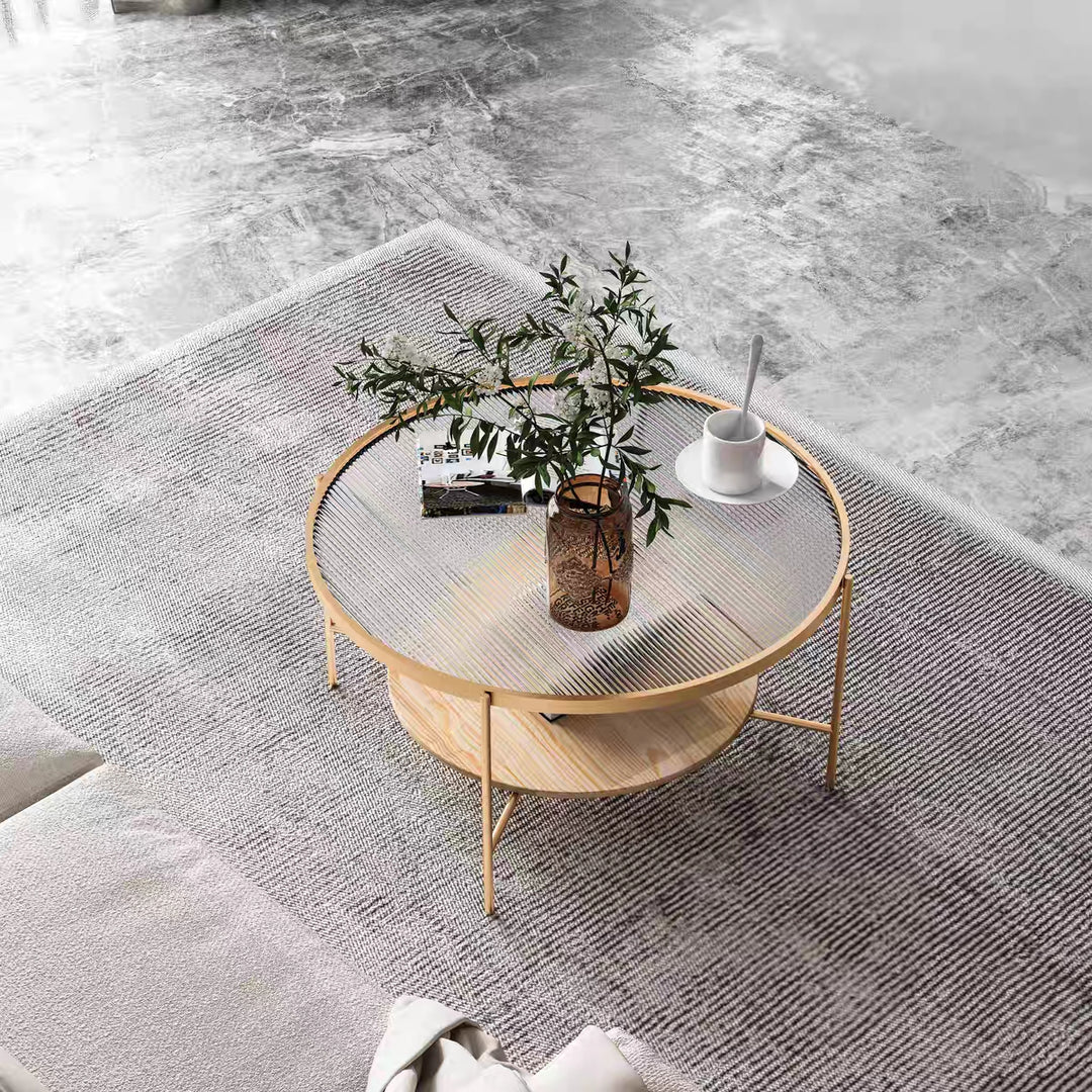 Nordic Round Tempered Glass Coffee Table