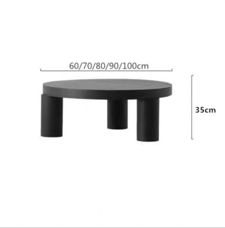 Wooden Coffee Table Round Solid Wood End Table
