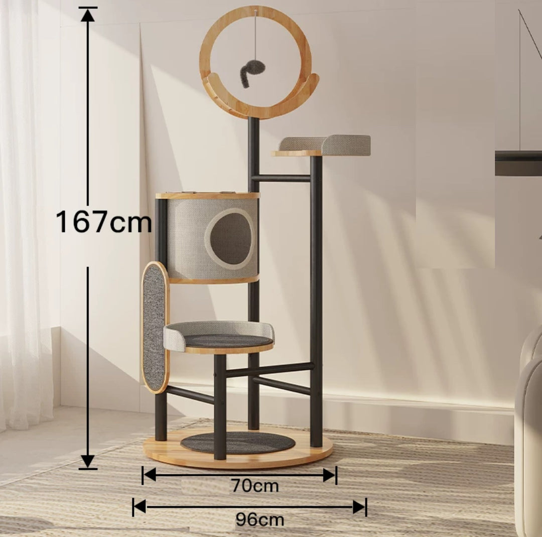 Cat condo cat tree tower cat scratcher cat villa Solid wood cat climbing frame