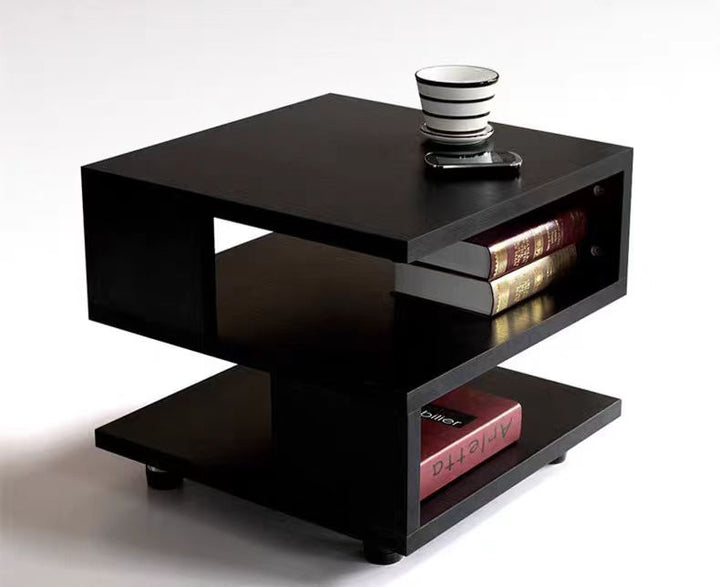 Geometric Wooden Side Table