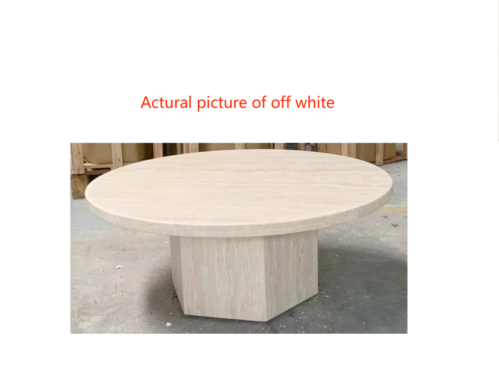 Marble Coffee Table Natural Travertine Round Coffee Table