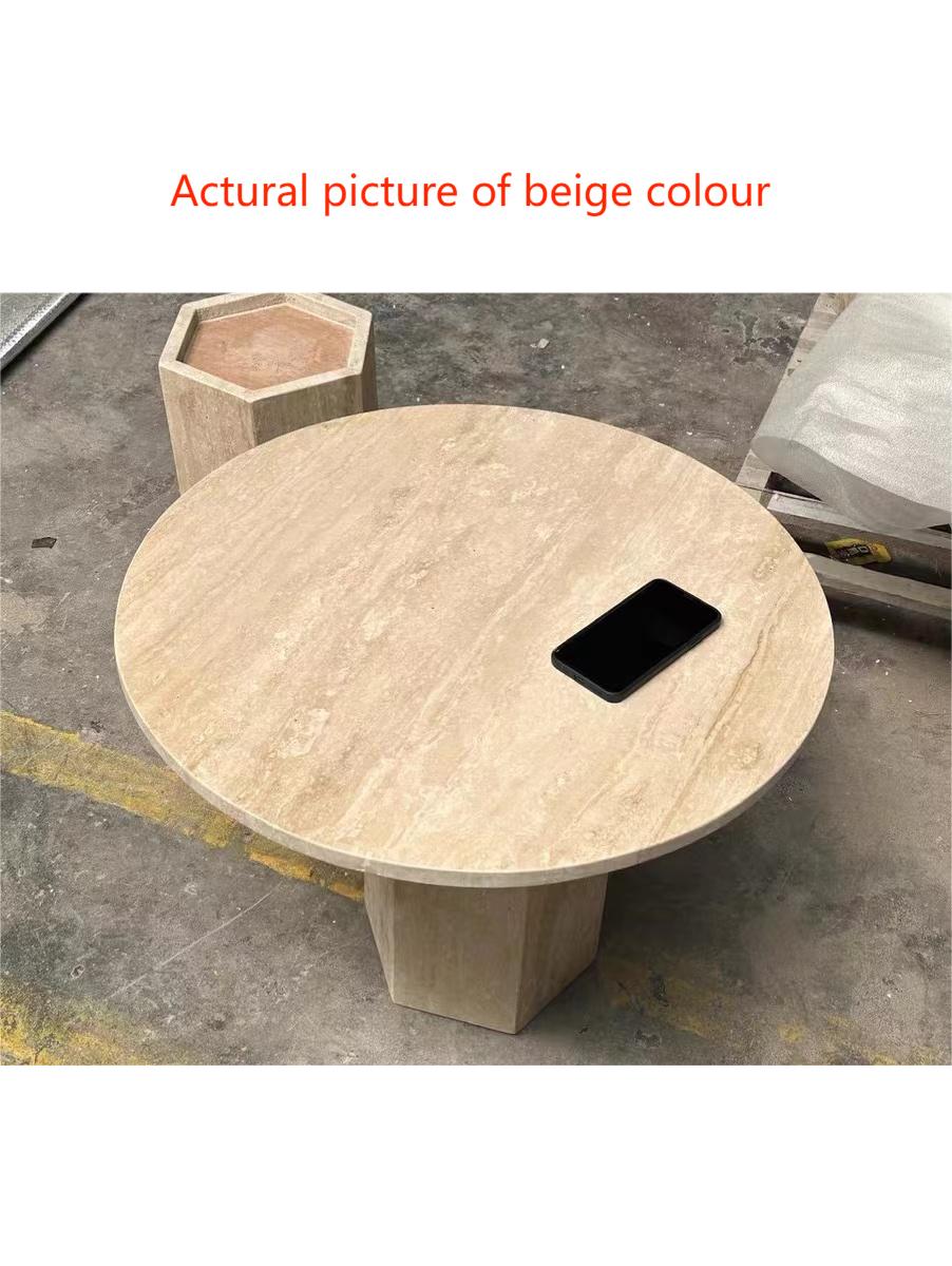 Marble Coffee Table Natural Travertine Round Coffee Table