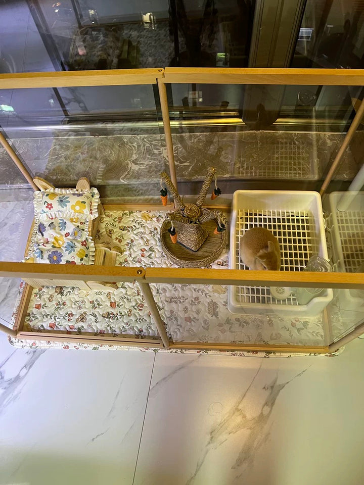 Solid Wood Acrylic Pet Pen Dog Confinement Dog Playpen Pet Cage