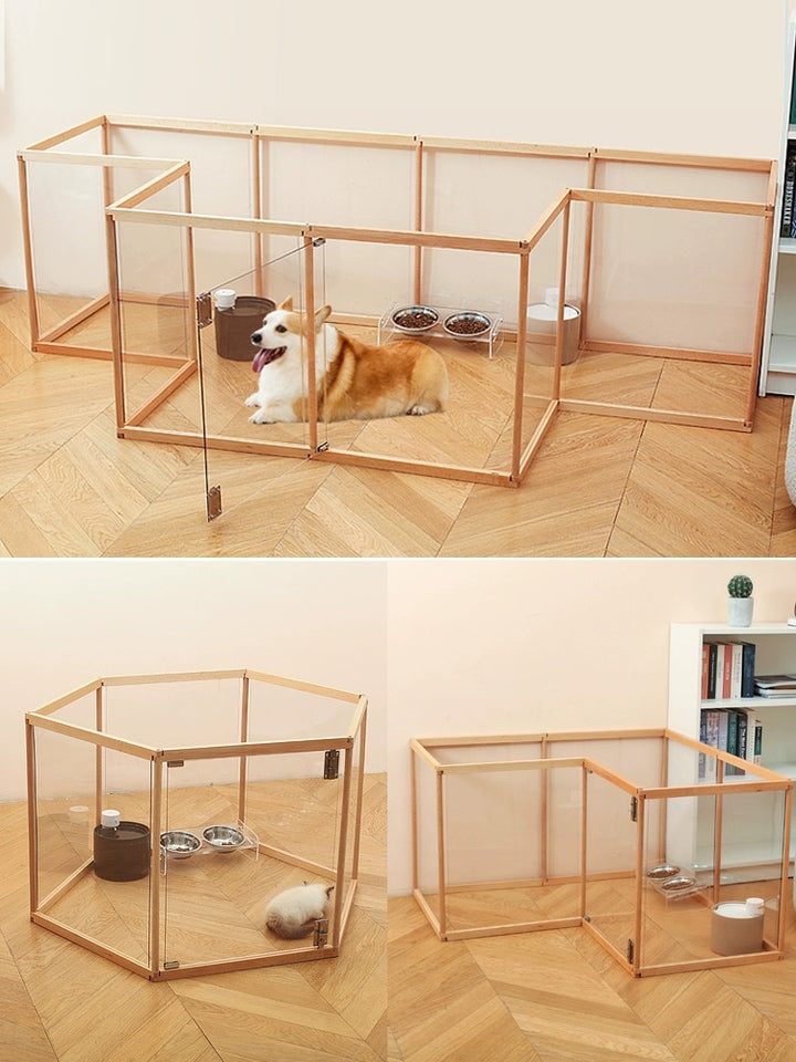 Solid Wood Acrylic Pet Pen Dog Confinement Dog Playpen Pet Cage