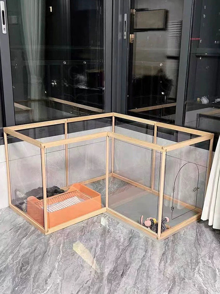 Solid Wood Acrylic Pet Pen Dog Confinement Dog Playpen Pet Cage