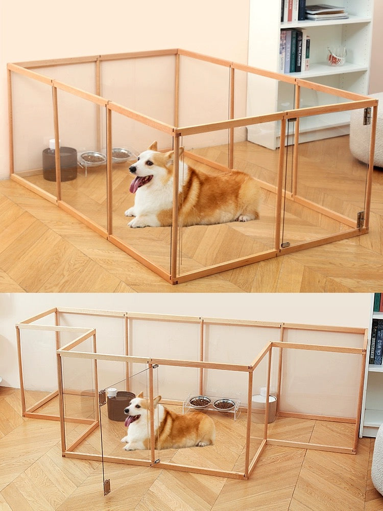 Solid Wood Acrylic Pet Pen Dog Confinement Dog Playpen Pet Cage