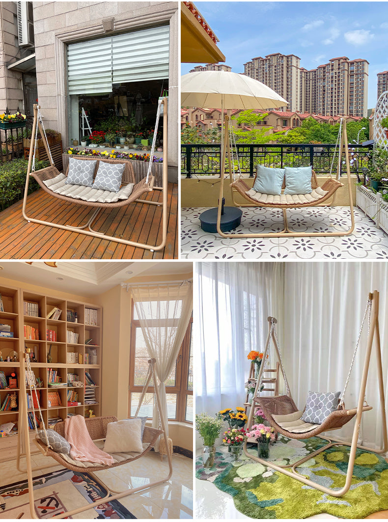 Outdoor Hanging Chair Courtyard Double Hammock Garden Swing Chair