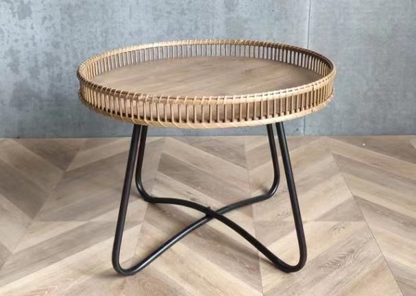 MARY Rustic Accent Solid Wood Side Table