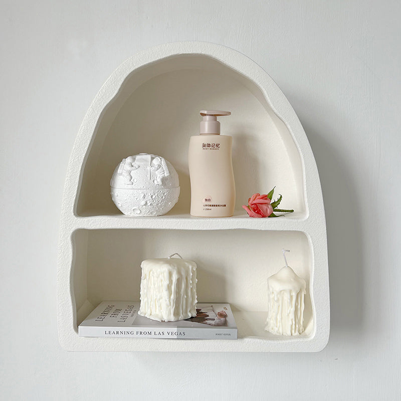 Nordic White Arched Wall Cabinet Living room Desktop Cosmetics Storage Cabinet Cup Rack Cave