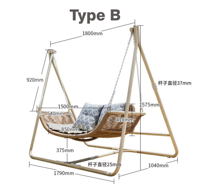 Outdoor Hanging Chair Courtyard Double Hammock Garden Swing Chair