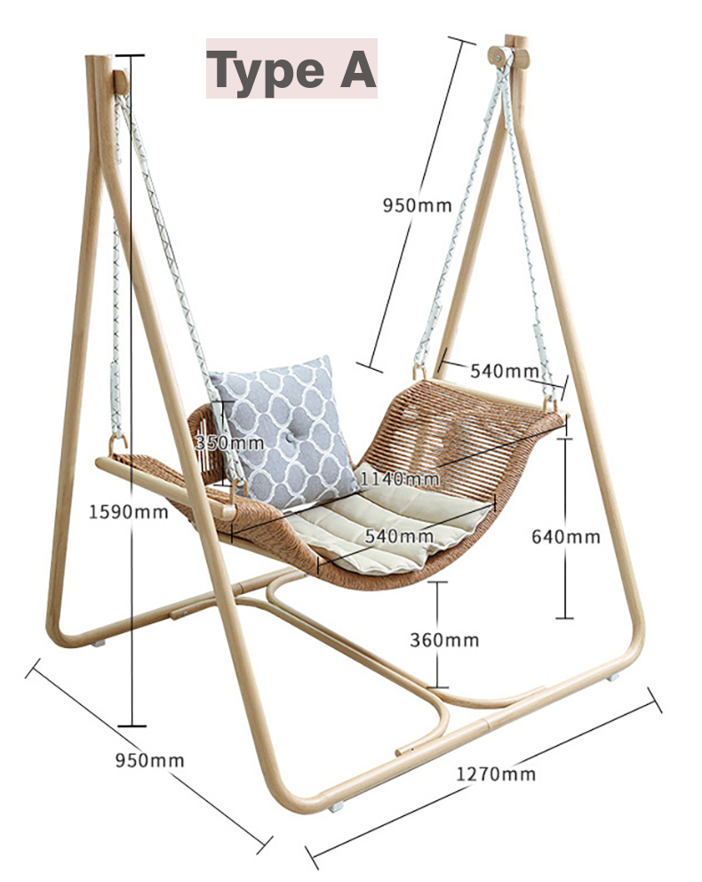 Outdoor Hanging Chair Courtyard Double Hammock Garden Swing Chair