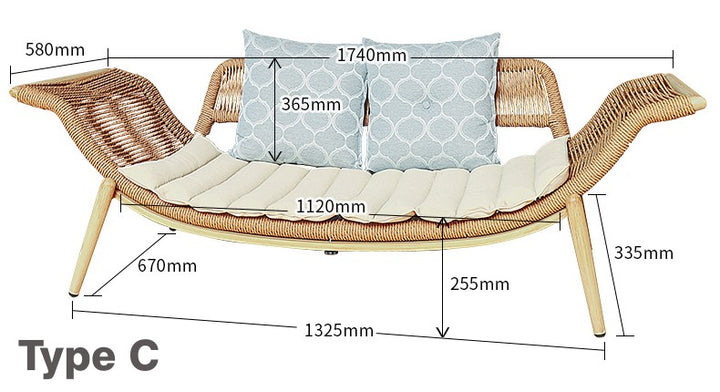 Outdoor Hanging Chair Courtyard Double Hammock Garden Swing Chair