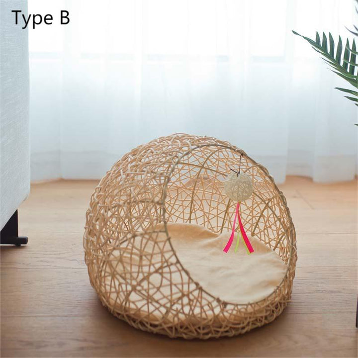 Rattan Cat bed cat litter Cat sofa cat/dog house Pet litter cat villa