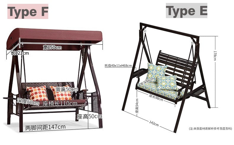 Outdoor Hanging Chair Courtyard Double Hammock Garden Swing Chair