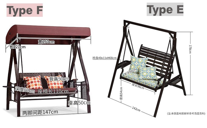 Outdoor Hanging Chair Courtyard Double Hammock Garden Swing Chair