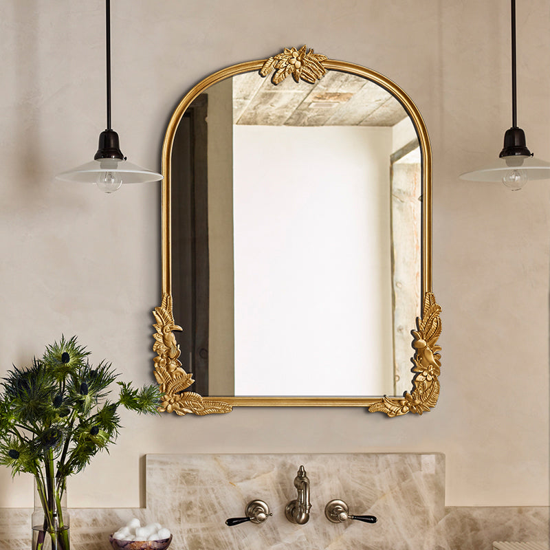 Retro Carved Mirror Wall Hanging Mirror Decorative Mirror