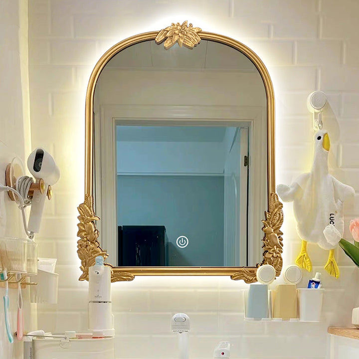 Retro Carved Mirror Wall Hanging Mirror Decorative Mirror