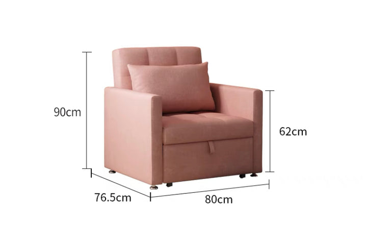 80-150cm Velvet Upholstered Sleeper Sofa