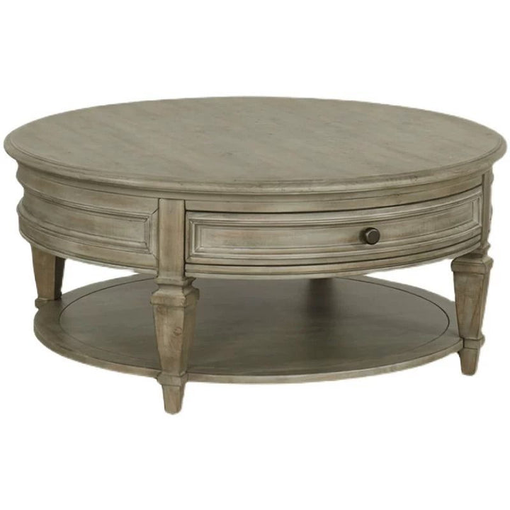 80-110cm Round Coffee Table with Storage