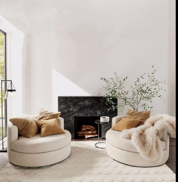 80cm Wide Swivel Barrel Chair