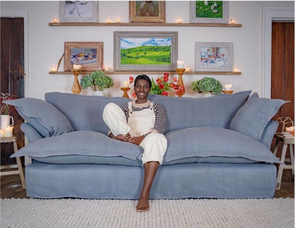 Emilio Velvet Sofa With Ottoman