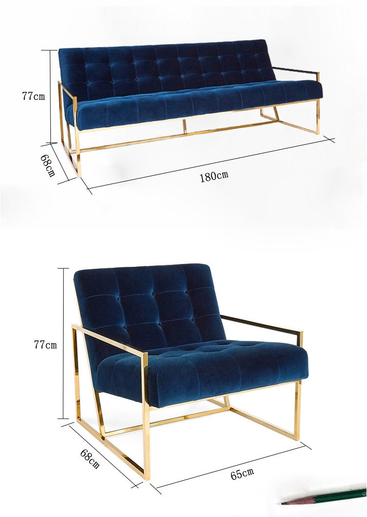 KHLOE Luxury Gold Armchair Sofa