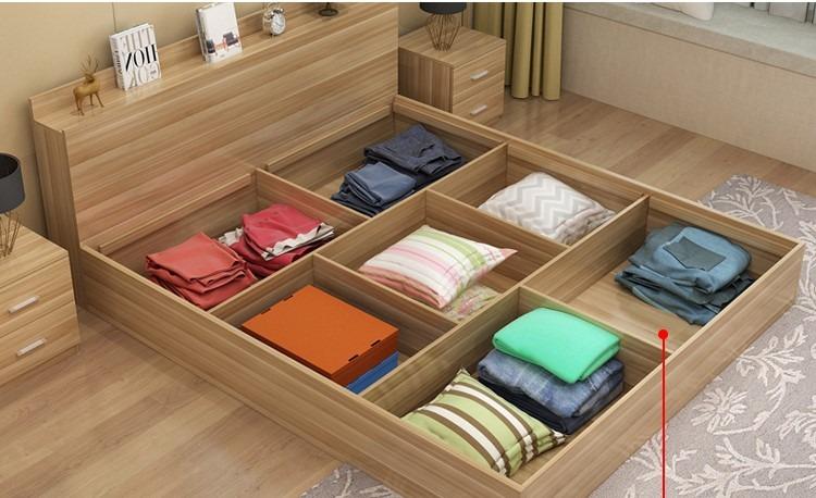 Minimalist Japanese Platform Storage Bed Frame