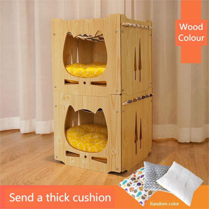 Wooden pet house Cat/kennel cat Hammock pet nightstand