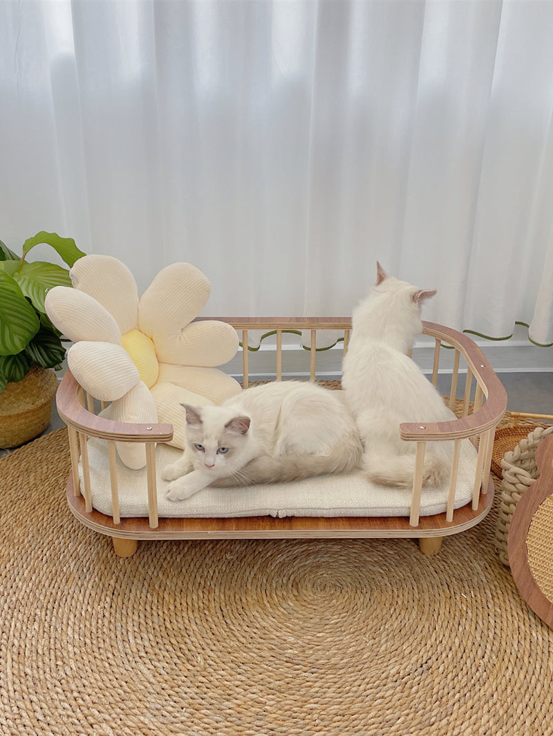 Pet furniture Solid wood bed Cattery Waterproof off ground camp bed Puppy bed