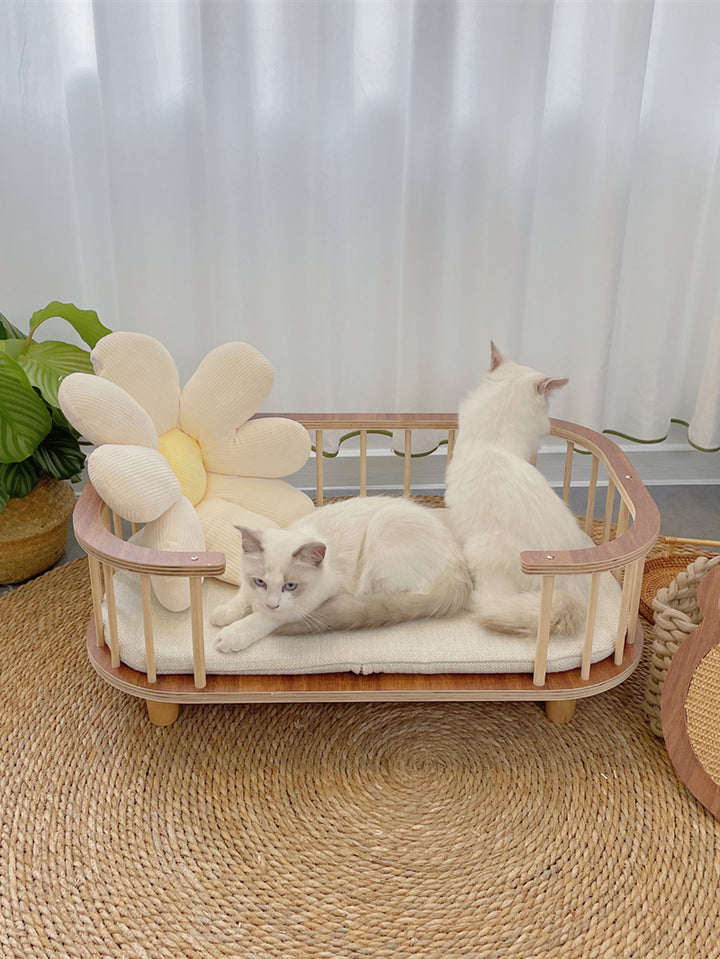 Pet furniture Solid wood bed Cattery Waterproof off ground camp bed Puppy bed