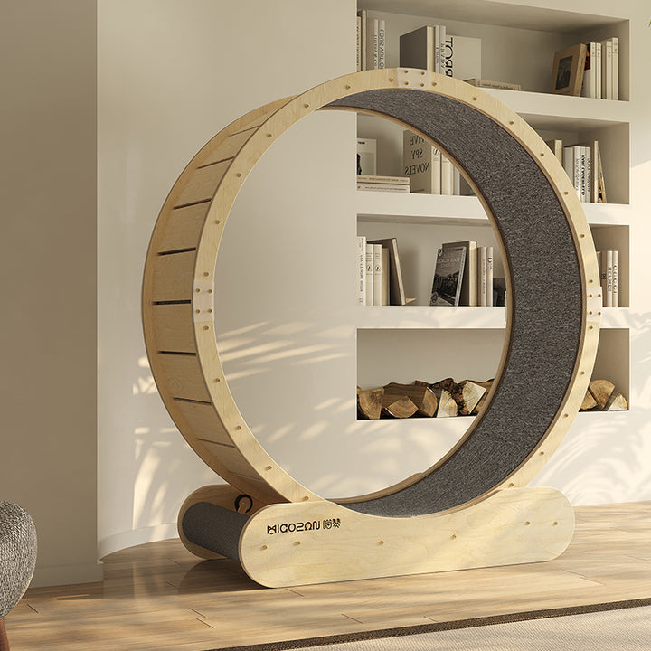 Solid Wood Cat Treadmill Silent roller cat toy cat scratcher