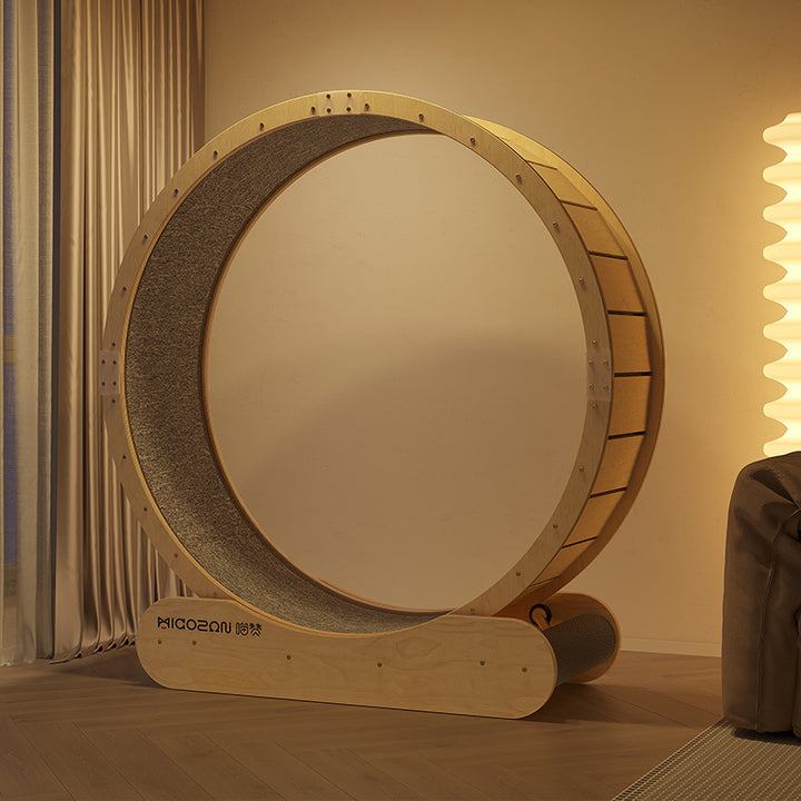 Solid Wood Cat Treadmill Silent roller cat toy cat scratcher