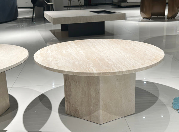 Marble Coffee Table Natural Travertine Round Coffee Table