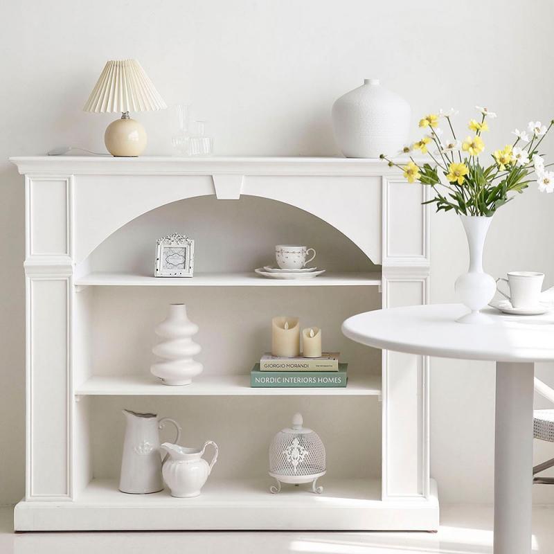 White French Fireplace Decorative Cabinet Wooden Living room TV Cabinet Porch Side Cabinet Storage Cabinet