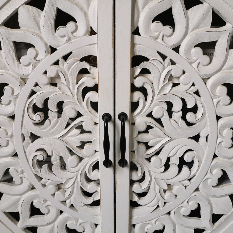 European style Country Retro Solid wood carved side cabinet shoe cabinet