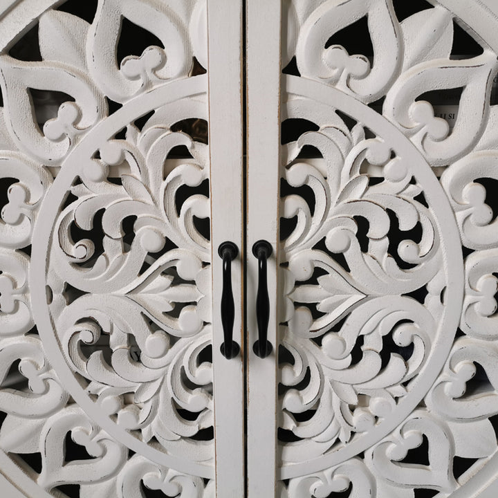 European style Country Retro Solid wood carved side cabinet shoe cabinet