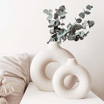 Nordic Modern White Ceramic Vase Home Decoration