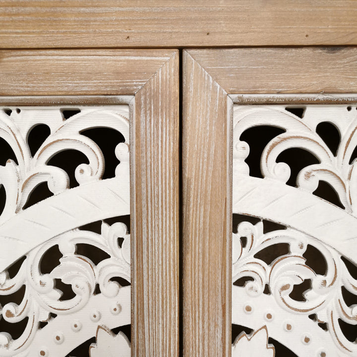 European style Country style Solid Wood Carved Side Cabinet Shoe Cabinet